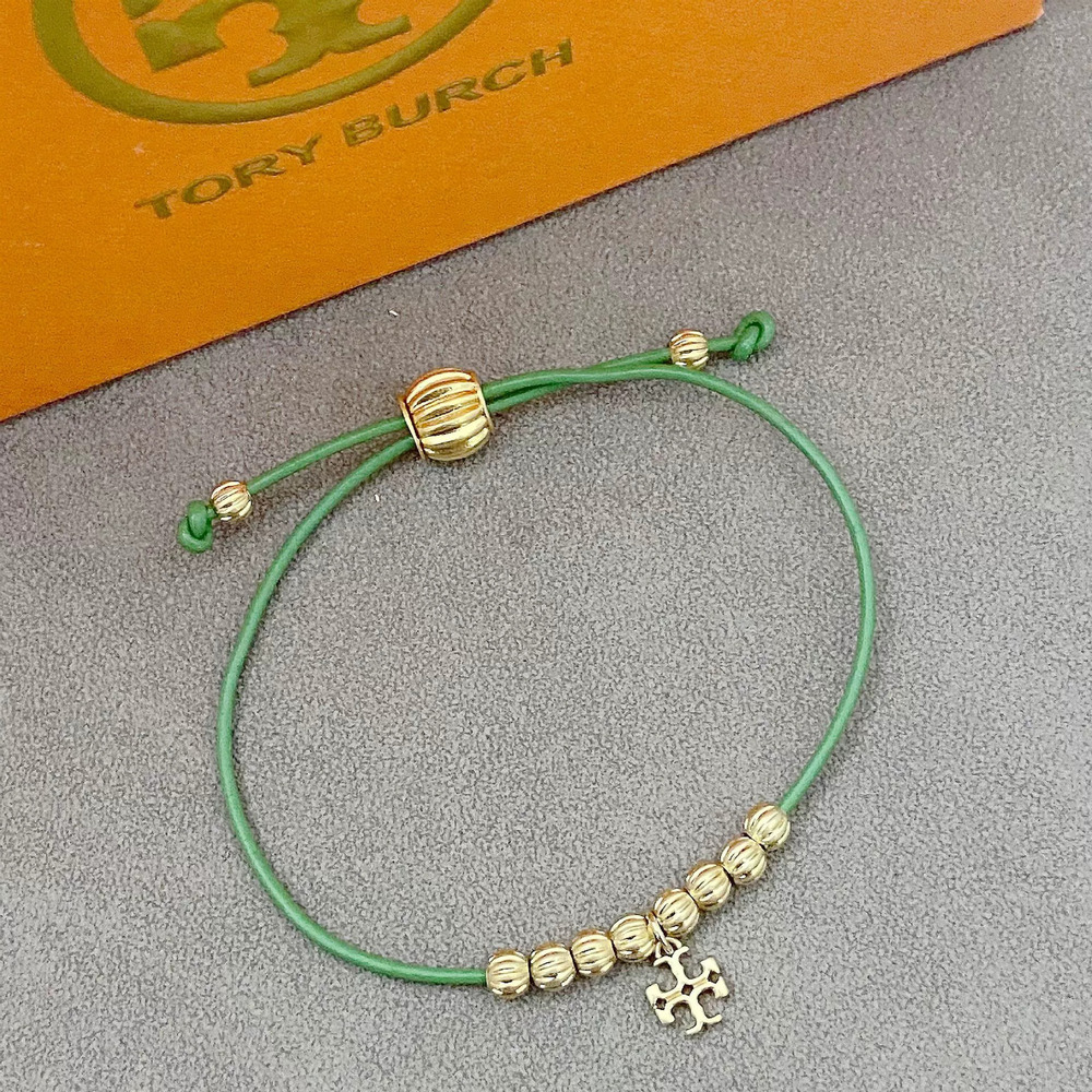 Tory Burch Adjustable Vintage Gear Beads Metal Bracelet